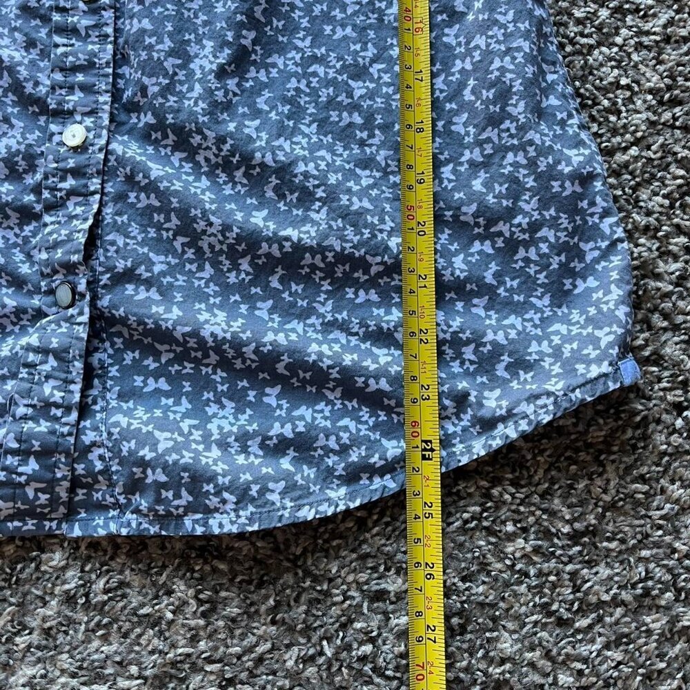 Banana Republic Button-up Shirt Med Blue Butterfly Whimsical Floral Cottagecore - Picture 7 of 7